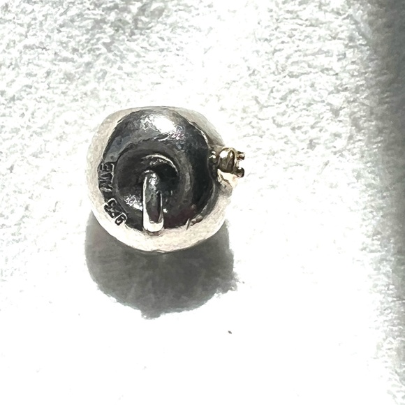 Authentic Pandora 14kt Gold 925 ALE Silver Apple Charm 791026 - Picture 2 of 5